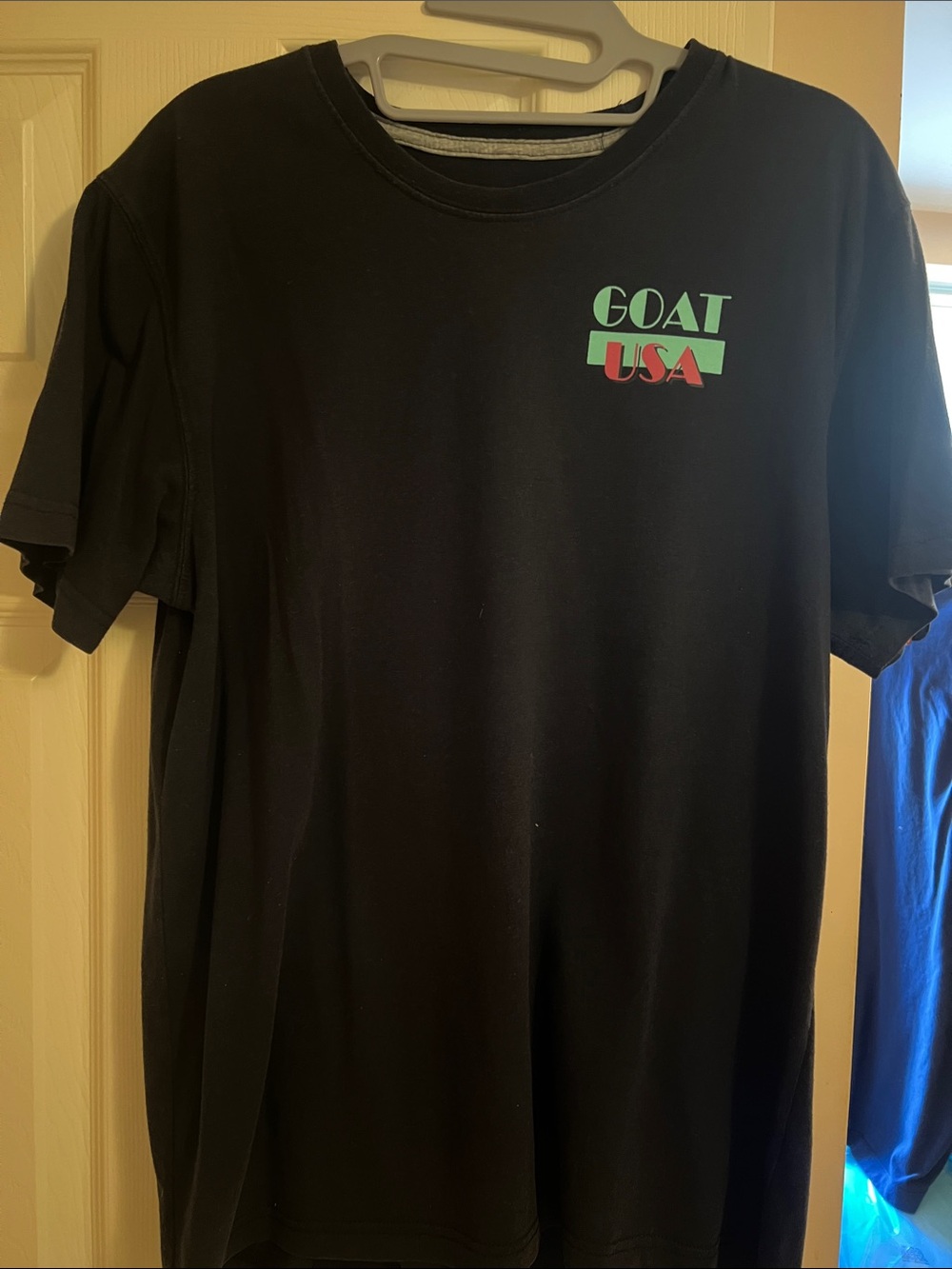 GOAT USA Men's Short Sleeve T‑Shirt - Black with Green/Red Logo